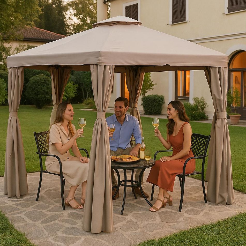 gazebo-ippocrate-3x3m-khaki-con-struttura-caffe