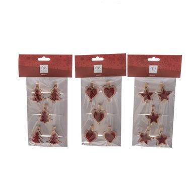 SET 5 MOLLETTE NATALIZIE IN LEGNO 5CM.