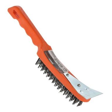 SPAZZOLA METALLICA BBQ 28CM CON RASCHIETTO