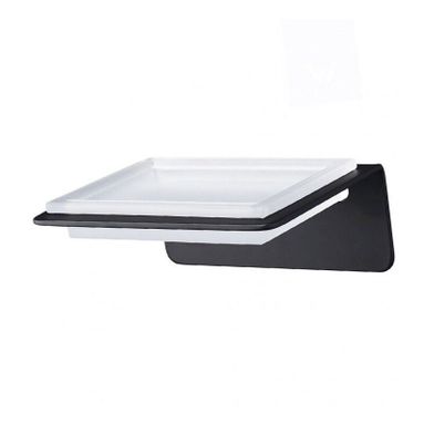 PORTA SAPONE SKYLINE IN ACCIAIO NERO E VETRO SATIN