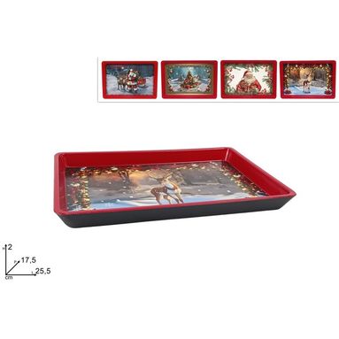 VASSOIO CON DECORO NATALIZIO 25,5X17,5 CM