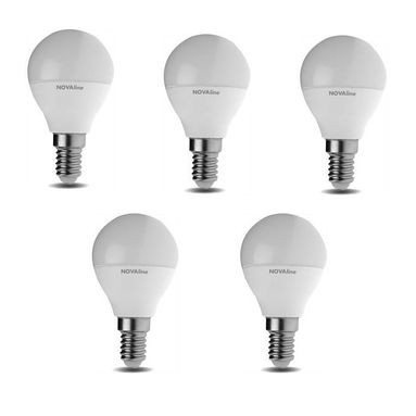 SET 5 LAMPADINE LED SFERA E14 5W 3000K 470LM