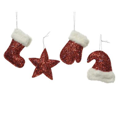 APPENDINO GLITTERATO ROSSO CON PELLICCIA.