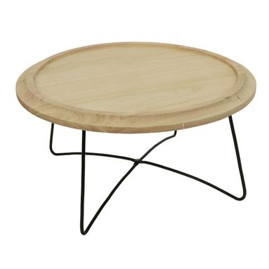 TAVOLO BASSO D. 58XH30CM IN LEGNO DI PAULOWNIA CON