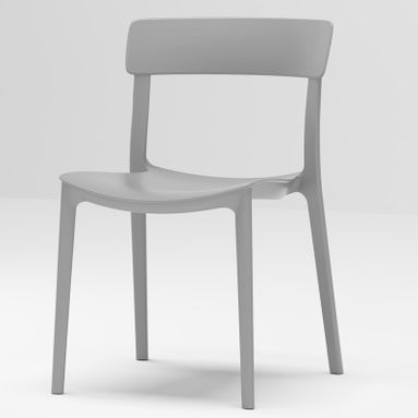 SEDIA LAURA 46X42XH80CM IN RESINA GRIGIA
