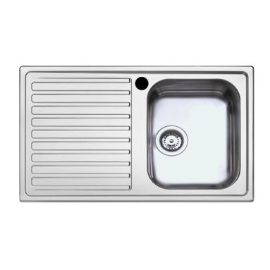 LAVELLO INOX INCASSO 86X50CM 1 VASCA CON GOCCIOLAT