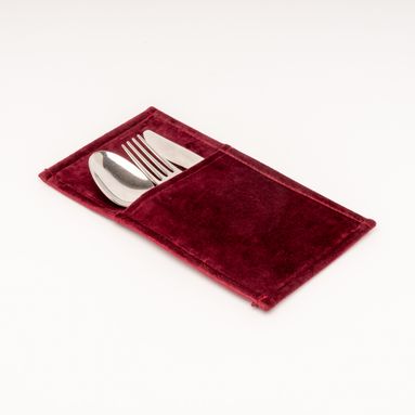 PORTAPOSATE IN VELLUTO BORDEAUX 13X24CM.