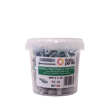 BOX 50 TASSELLI NYLON F4 MM.8+VITI