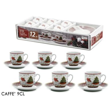 SET 6 TAZZE CAFFE' ALBERO 9CM CON PIATTINO.