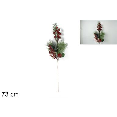 STELO 73CM C/BACCHE E MELA ROSSO.