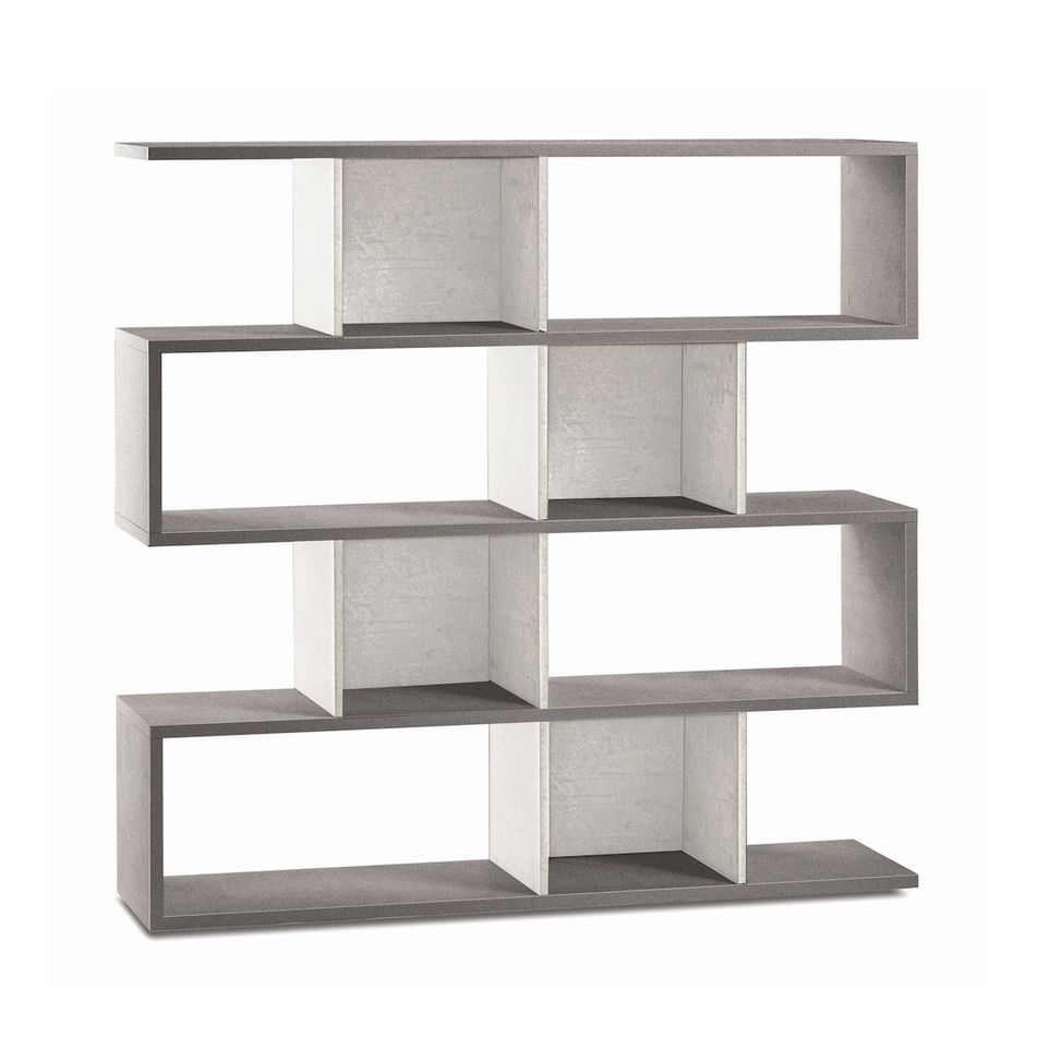 libreria-modulare-kit-150x38xh144cm-struttura-cemento-frontale-ossido-bianco