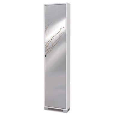 SCARPIERA BIANCO FIAMMATO 43X18XH190CM A SPECCHIO