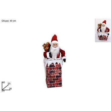 BABBO NATALE ESTENSIBILE H60CM NEL CAMINO.