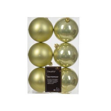 SFERE NATALIZIE VERDE PISTACCHIO 8CM IN BOX 6PZ.