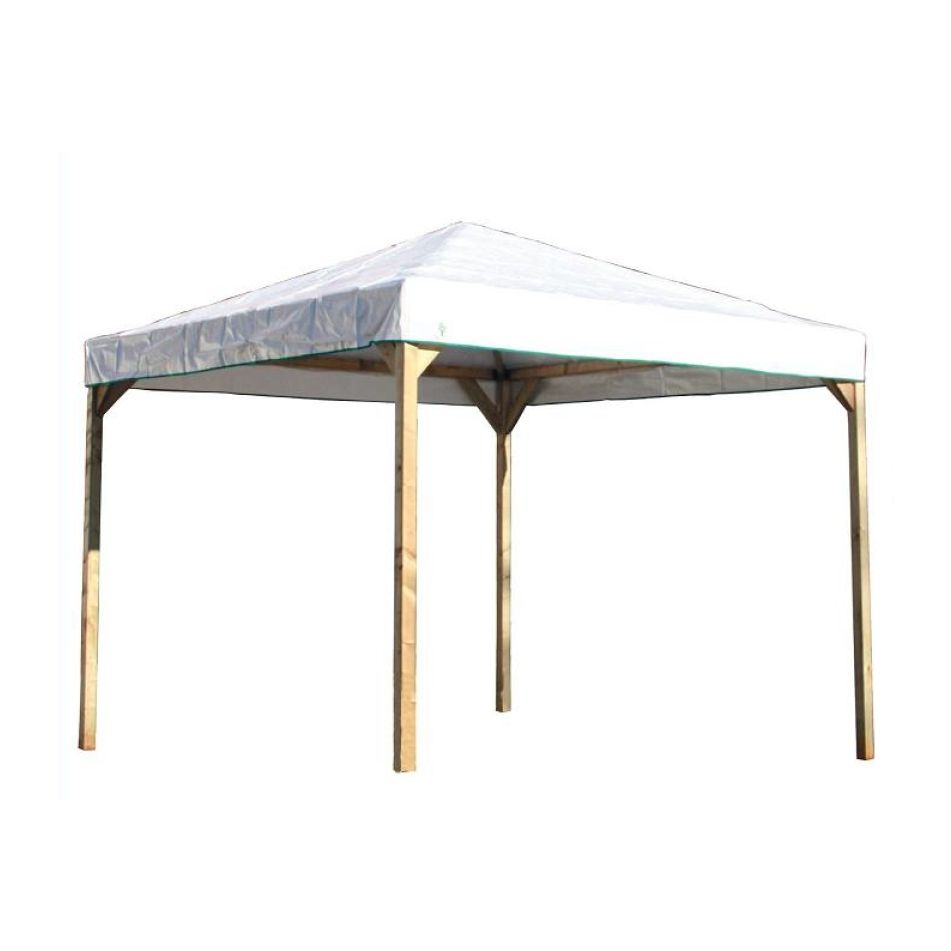 gazebo-basic-300x300xh218cm-in-pino-impregnato-con