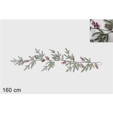 GHIRLANDA 160CM CON BACCHE E PIGNE