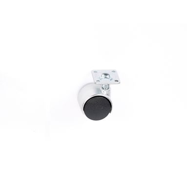 RUOTA NYLON NERO/CROM.MM30 PIASTRA 28X28