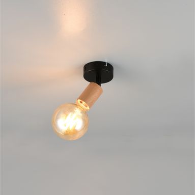 SPOT E27 LAMEGO 11CM NERO/LEGNO