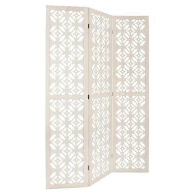 PARAVENTO NOMAD 121XH171CM A ROMBI IN LEGNO BIANCO