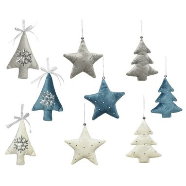 FIGURE NATALIZIE IN VELLUTO CON STRASS BIANCO