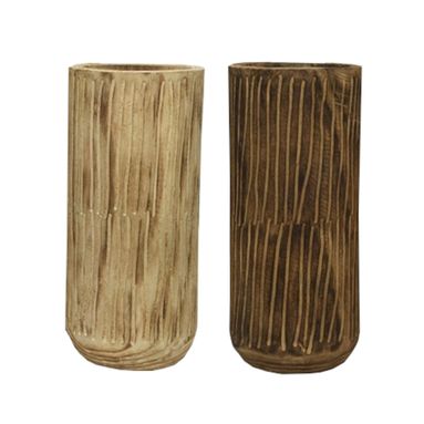 FIORIERA IN LEGNO INTAGLIATA D.29XH65CM IN 2 COLOR