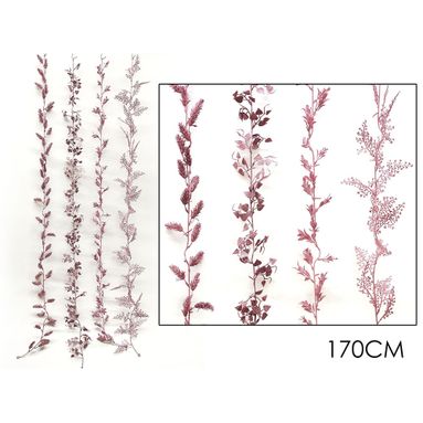 GHIRLANDA RAMO 170CM ROSA CON GLITTER