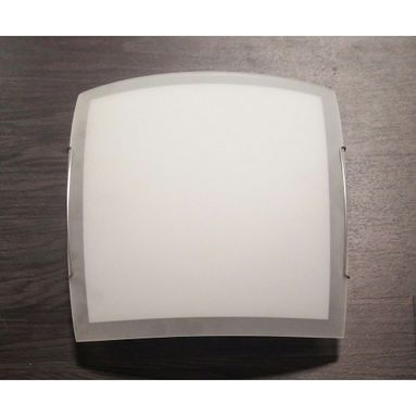 APPLIQUE QUADRO E27 30X30CM BIANCA / TRASPARENTE I