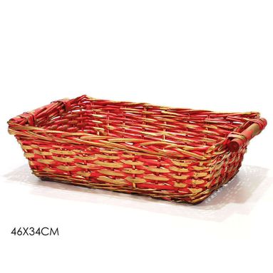CESTA RETT. 46X34CM ROSSA/ORO.