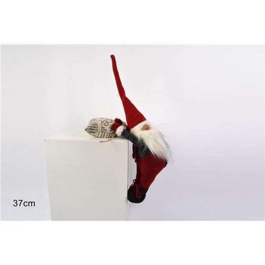 GNOMO DI NATALE 37CM CON SACCO REGALI.