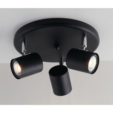 PLAFONIERA 3 SPOT ZERO NERA GU10 D.23,5XH12CM.
