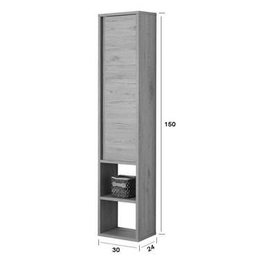 COLONNA PENSILE SHELF 30X24XH150CM CEMENTO