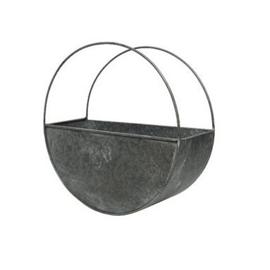 FIORIERA SEMICERCHIO 12X30XH15CM IN ZINCO