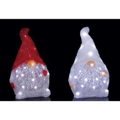 GNOMO LUMINOSO 30 LED 16X13XH28CM IN 2 COLORI