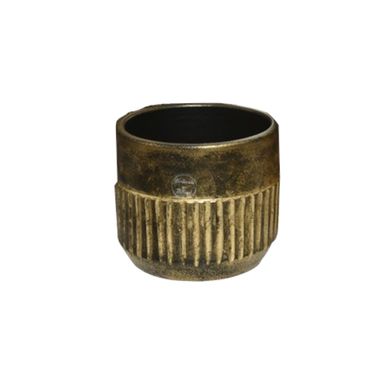 FIORIERA IN TERRACOTTA D.24XH22CM MARRONE/ORO