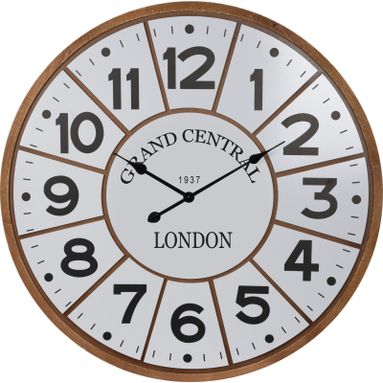 OROLOGIO DA PARETE D.76CM IN MDF BIANCO / MARRONE
