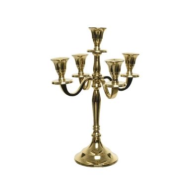 CANDELABRO IN ALLUMINIO COLORE ORO H29.50CM