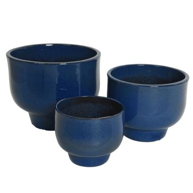 VASO MILA D.50XH40CM BLU SMALTATO.