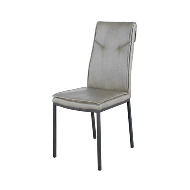 SEDIA BEATRICE IN ECOPELLE TORTORA CHIARO IMBOTTIT