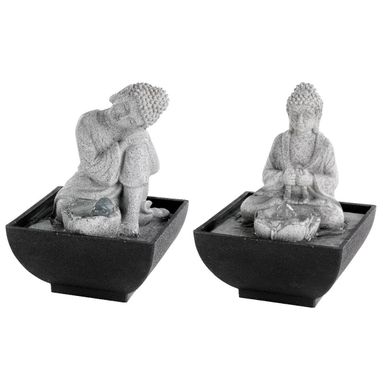 FONTANA VASETTO CON BUDDHA 13X13XH18CM IN 2 ASSORT