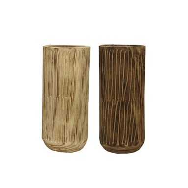 FIORIERA IN LEGNO INTAGLIATA D.22XH50CM IN 2 COLOR