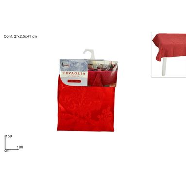TOVAGLIA NATALIZIA ROSSA JACQUARD 150X180CM.