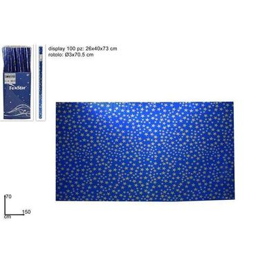 ROTOLO CARTA CIELO METALLIZZATA 70X150CM.