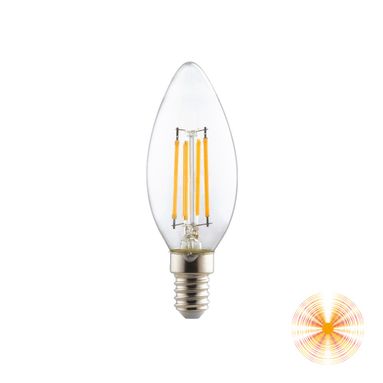 LAMPADINA TRASPARENTE E14 6W 3000K 806LM 360°.