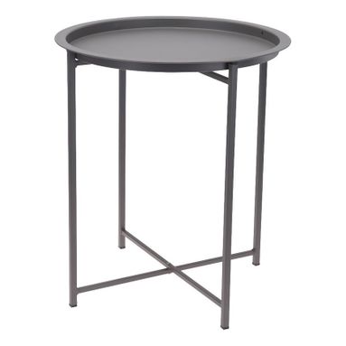 TAVOLO BASSO IN METALLO 46X52CM GRIGIO CHIARO