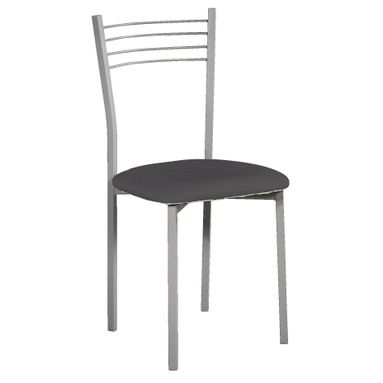 SEDIA IN METALLO SILVER E FONDO GRIGIO 47X39X90H C