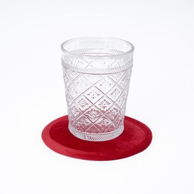 SOTTOBICCHIERE VELLUTO ROSSO 12CM.