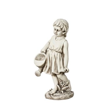 STATUA BIMBA 25X33XH68CM IN POLIMAGNESIO BIANCO.