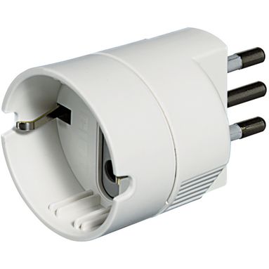 ADATTATORE SCHUKO CON SPINA 2P?T 10A BIANCO