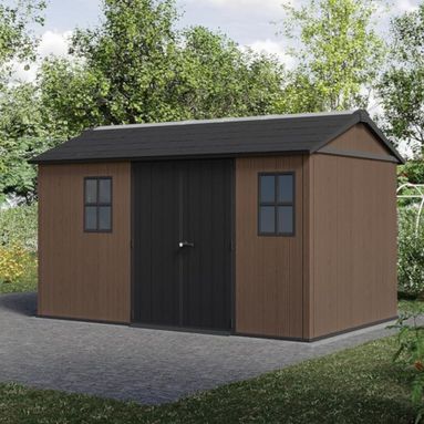 KETER CASETTA DA GIARDINO NEWTON PLUS 7513/1375 EVOTECH MARRONE - DOPPIA OPZIONE MONTAGGIO