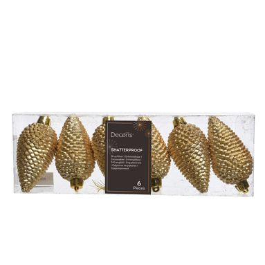 PIGNE NATALIZIE 8CM ORO IN BOX 6PZ.
